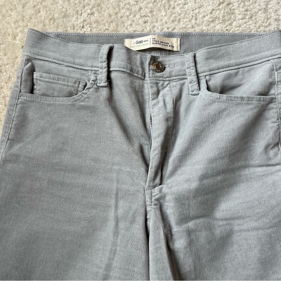 Gap grey velvet skinny high rise jeans - Picture 8 of 11